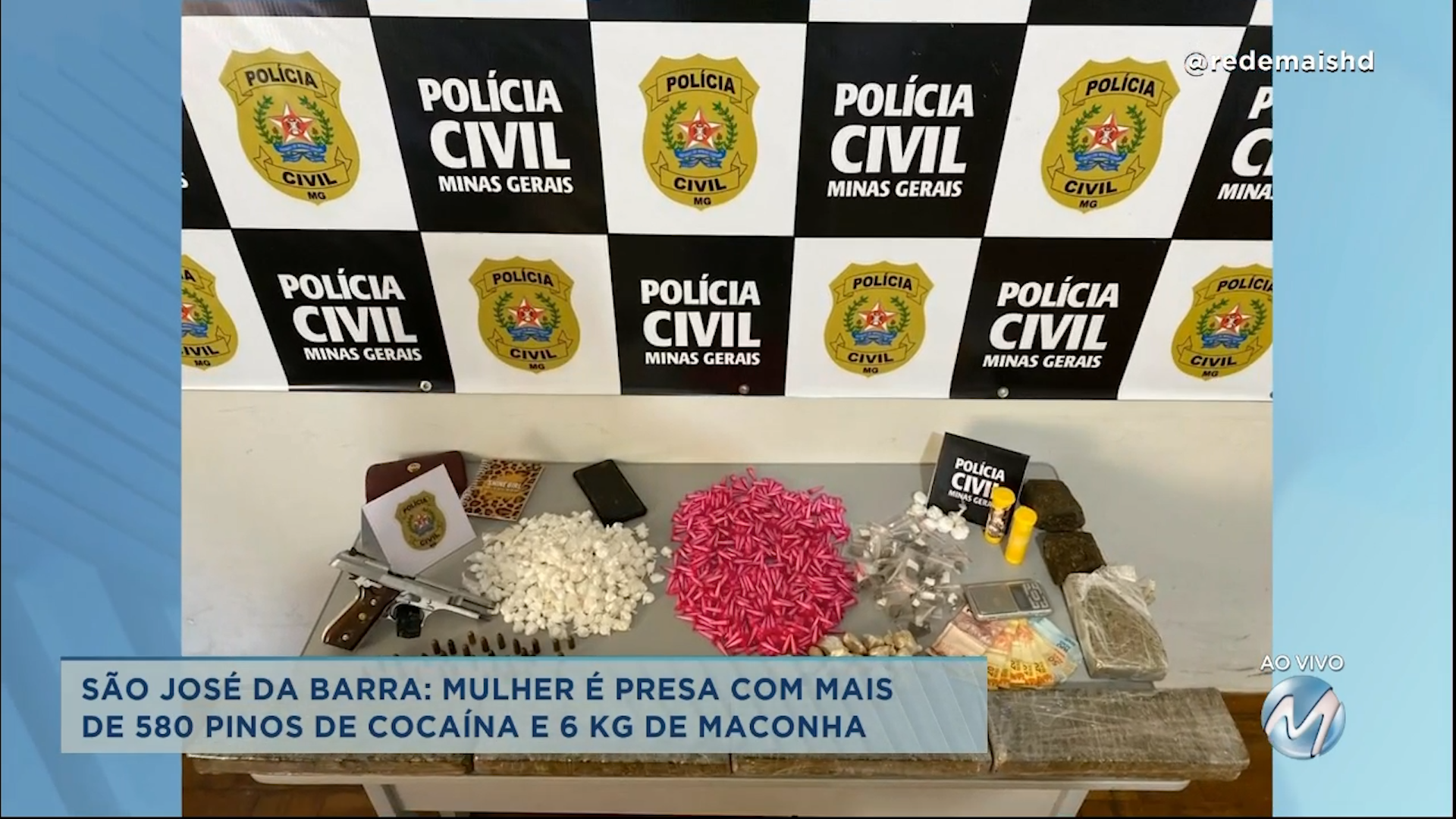 São José da Barra: mulher é presa com mais de 580 pinos de cocaína