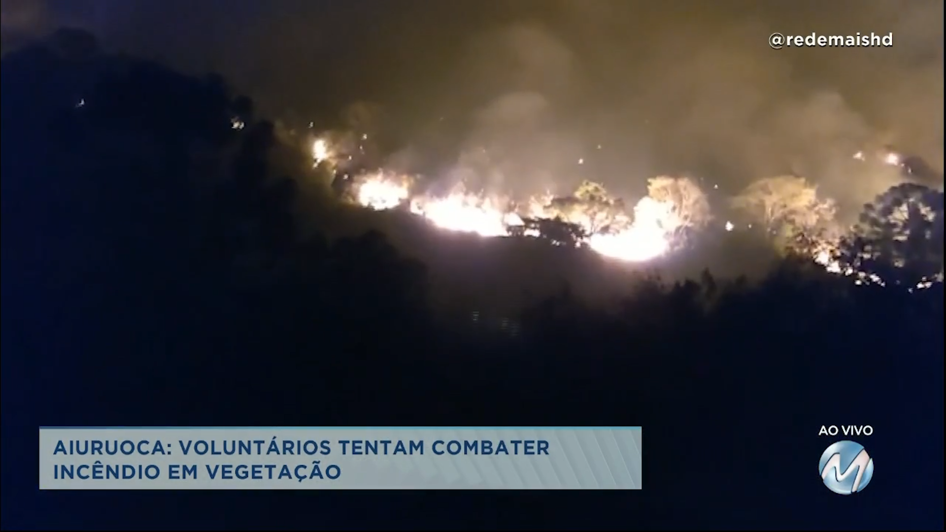 Imagens feitas por moradores mostram incêndio em Aiuruoca