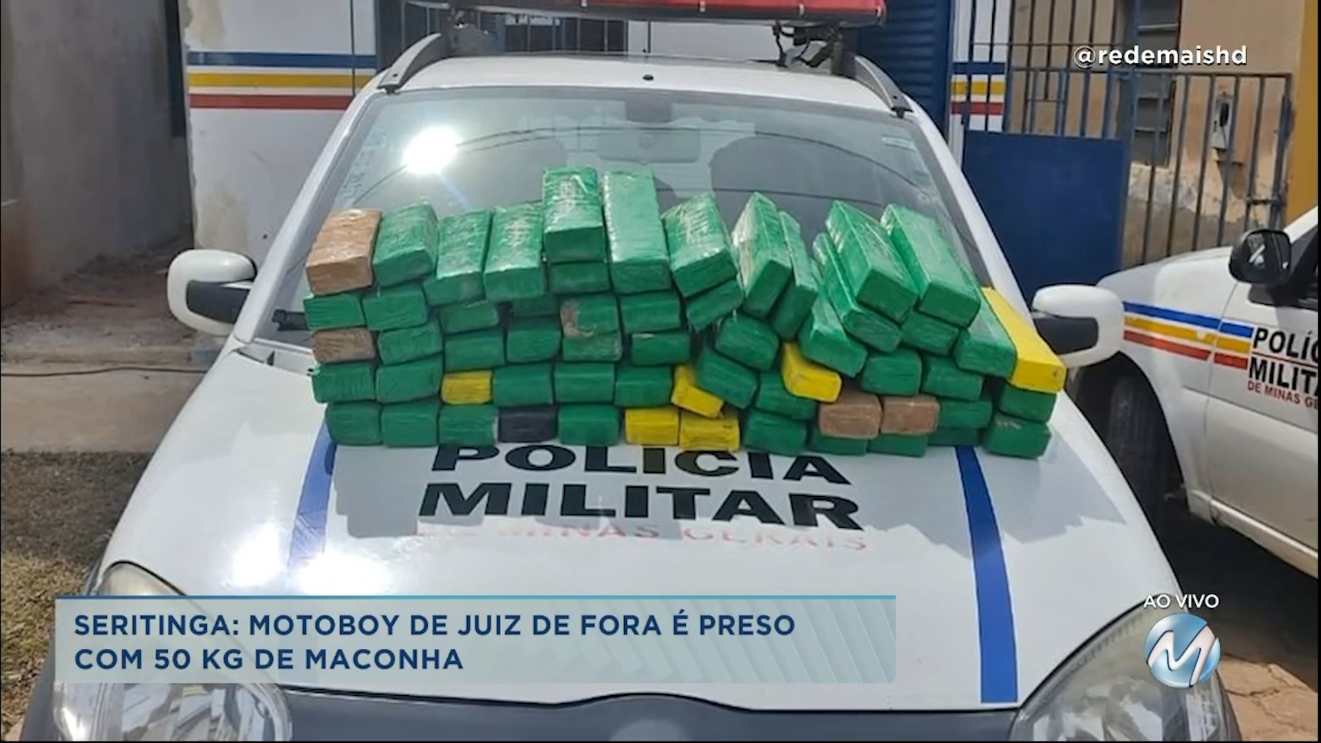 Seritinga: motoboy é preso com 50 Kg de maconha