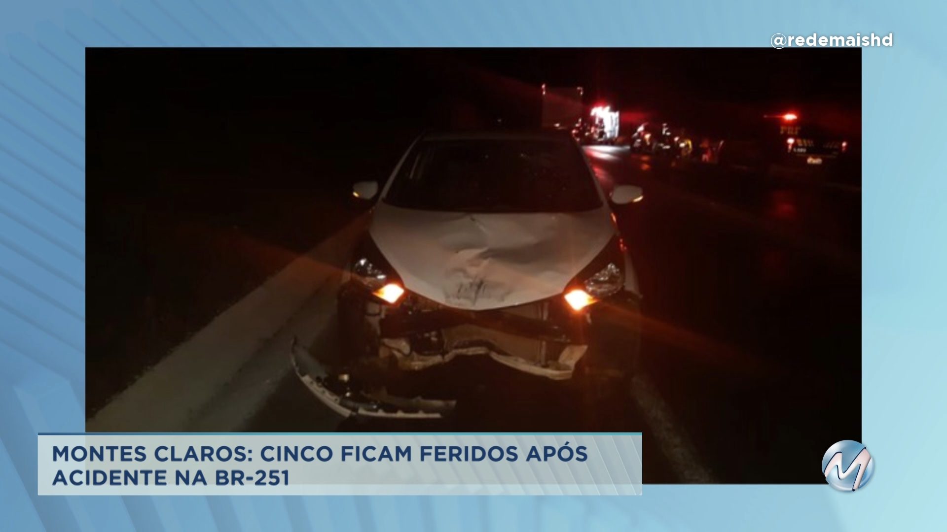 Cinco pessoas ficam feridas em acidente na BR-251