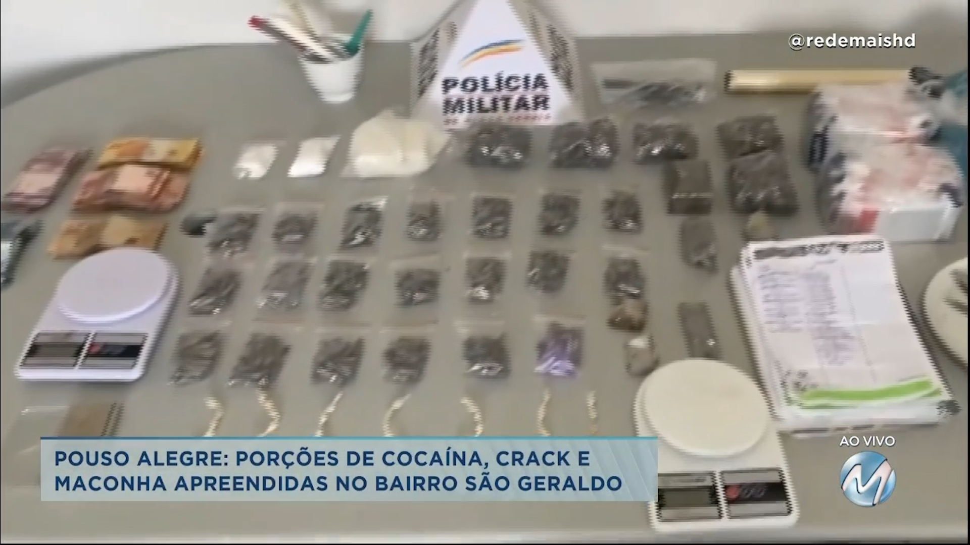Polícia apreende porções de cocaína, crack e maconha em Pouso Alegre