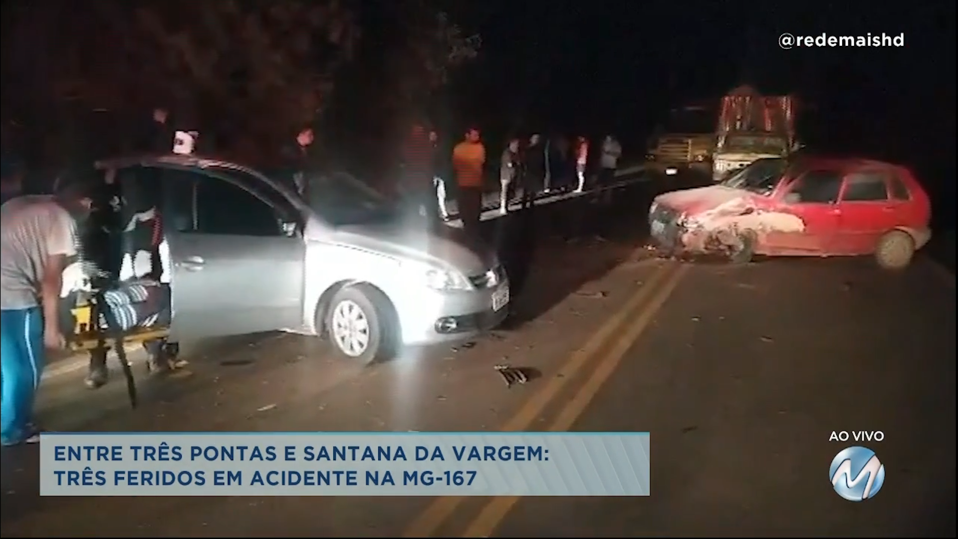 Entre Três Pontas e Santana da Vargem: três feridos em acidente