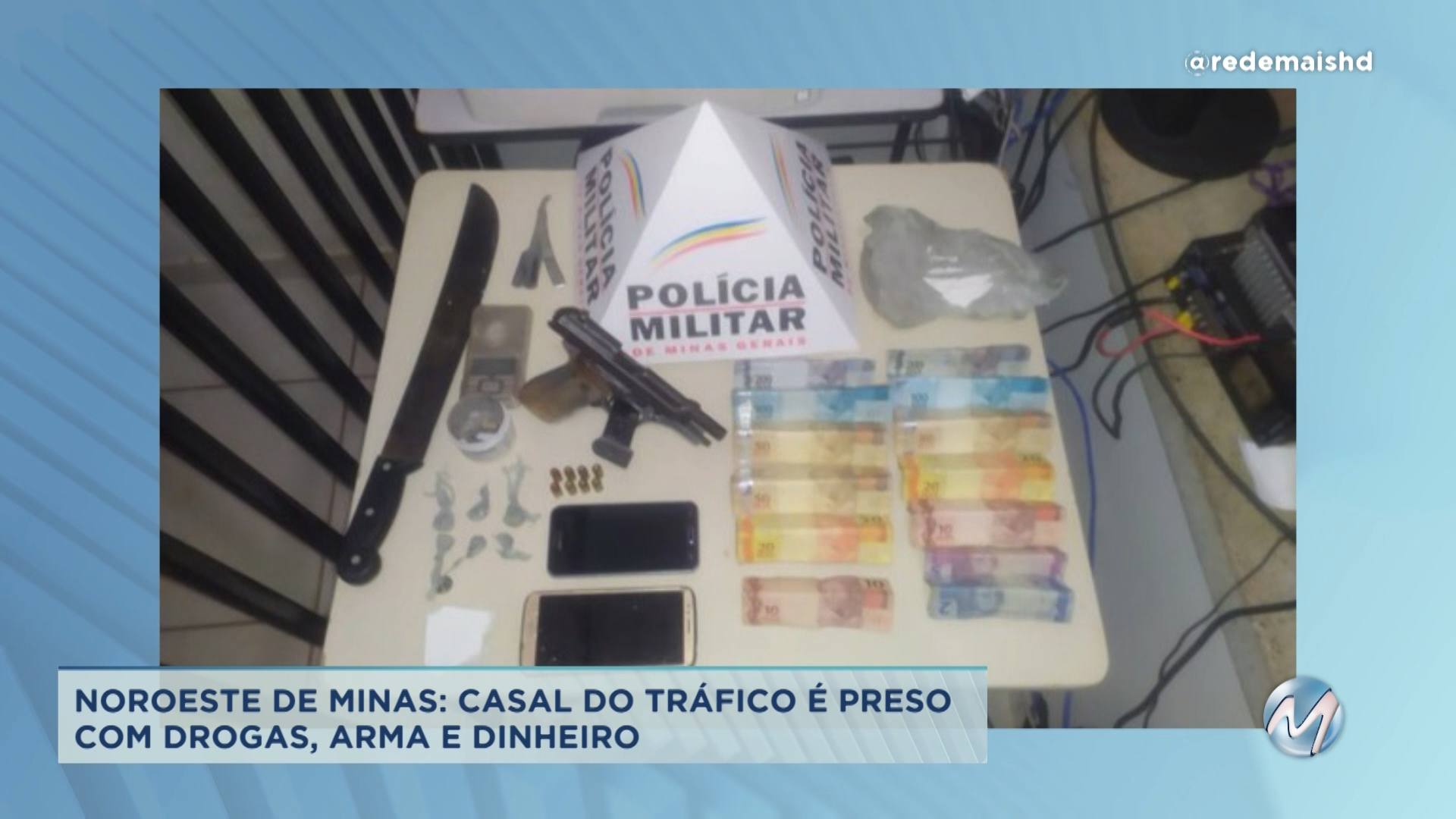 Noroeste de Minas: casal do tráfico é preso com drogas, arma e dinheiro