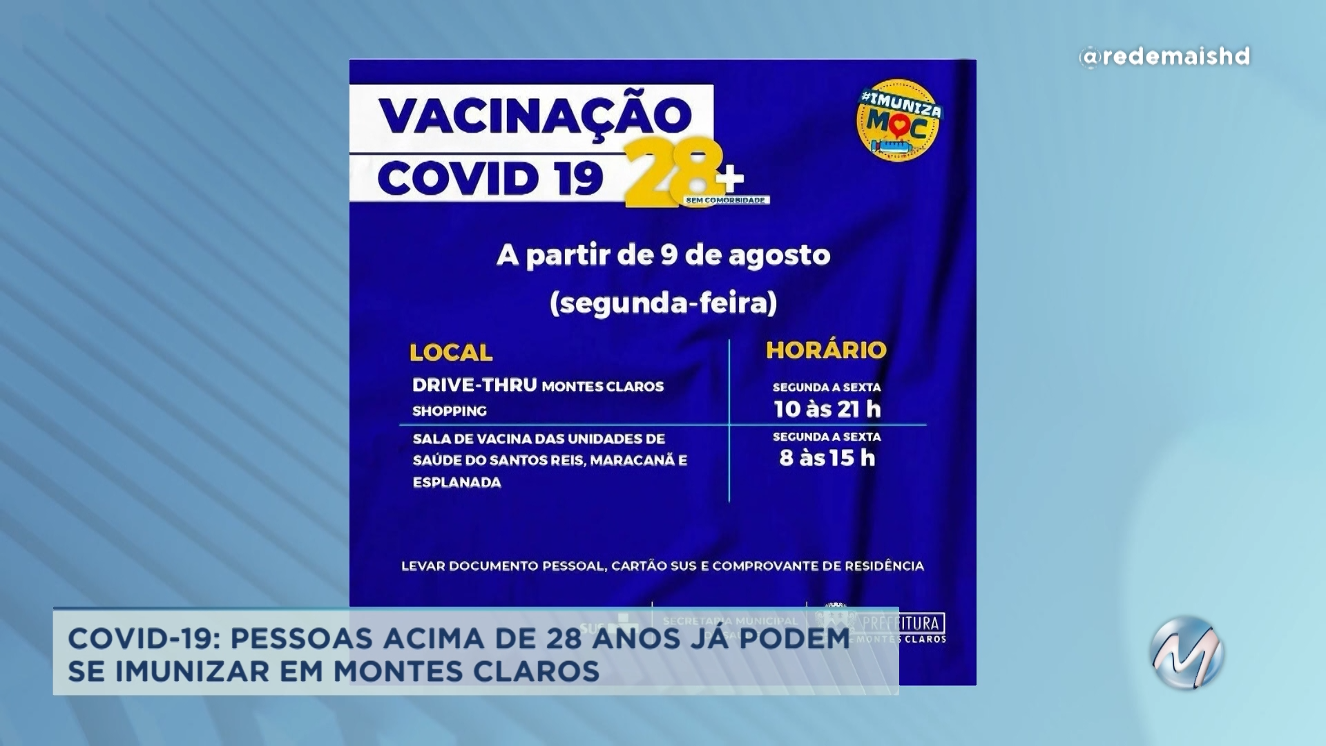 Covid-19: pessoas acima de 29 anos já podem se imunizar em Montes Claros