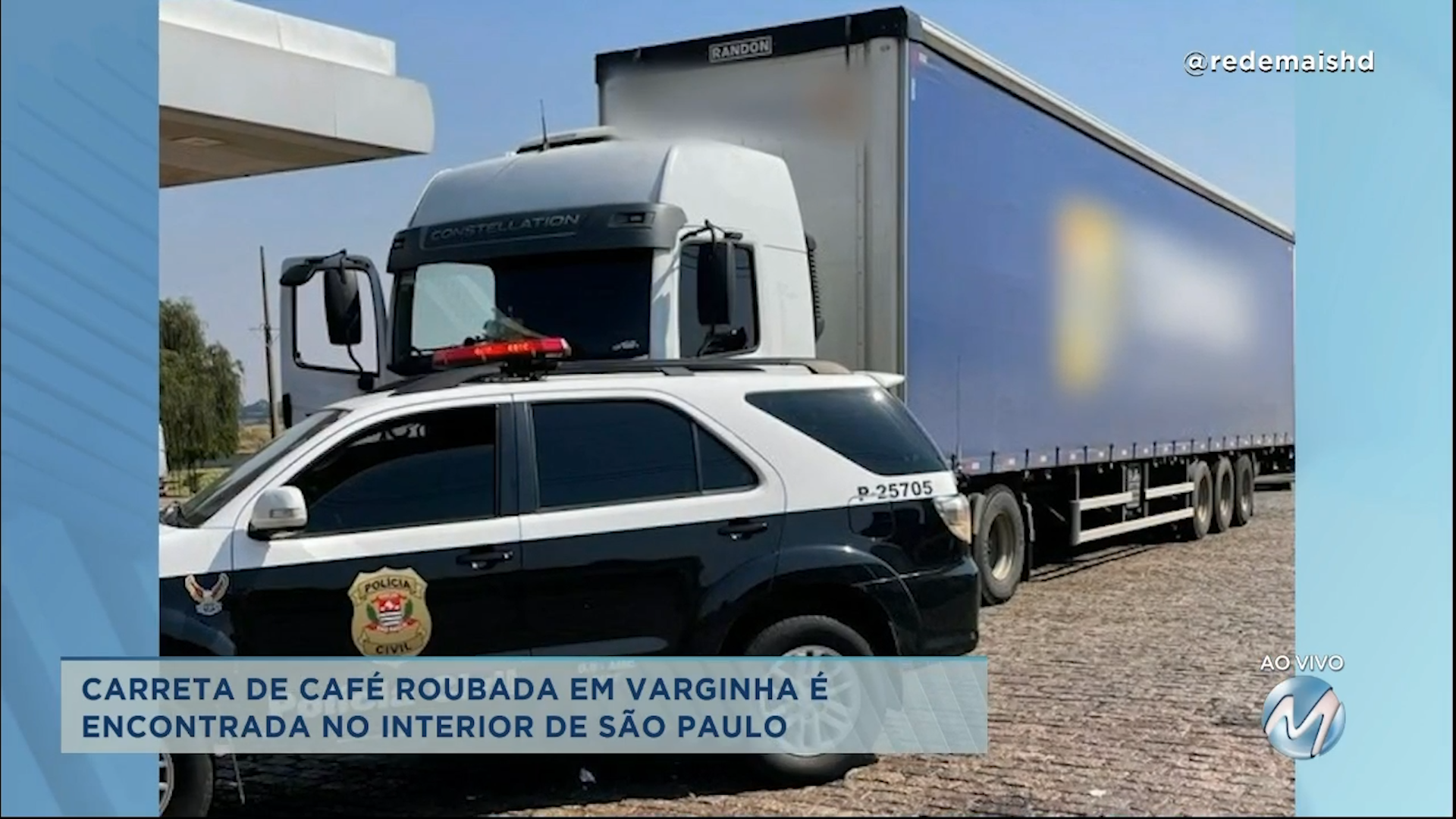 Carreta de café roubada em Varginha é encontrada no interior de São Paulo