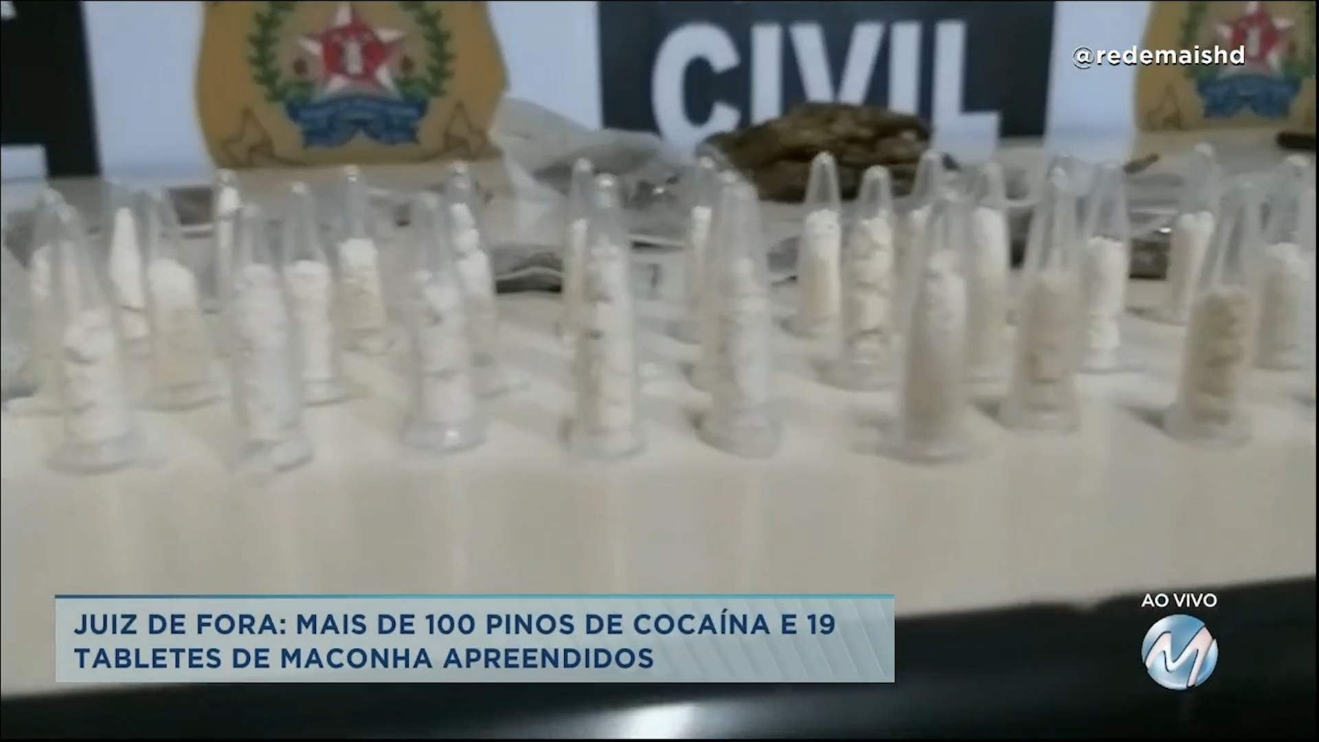 uiz de Fora: mais de 100 pinos de cocaína e 19 tabletes de maconha apreendidos