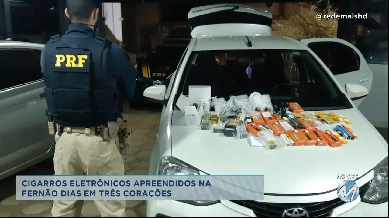 Em Três Corações: cigarros eletrônicos apreendidos na Fernão Dias