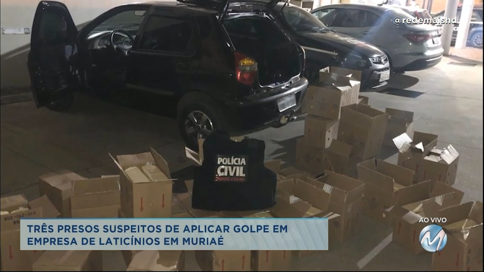 Três presos suspeitos de aplicarem golpe em empresa de laticínios em Muriaé