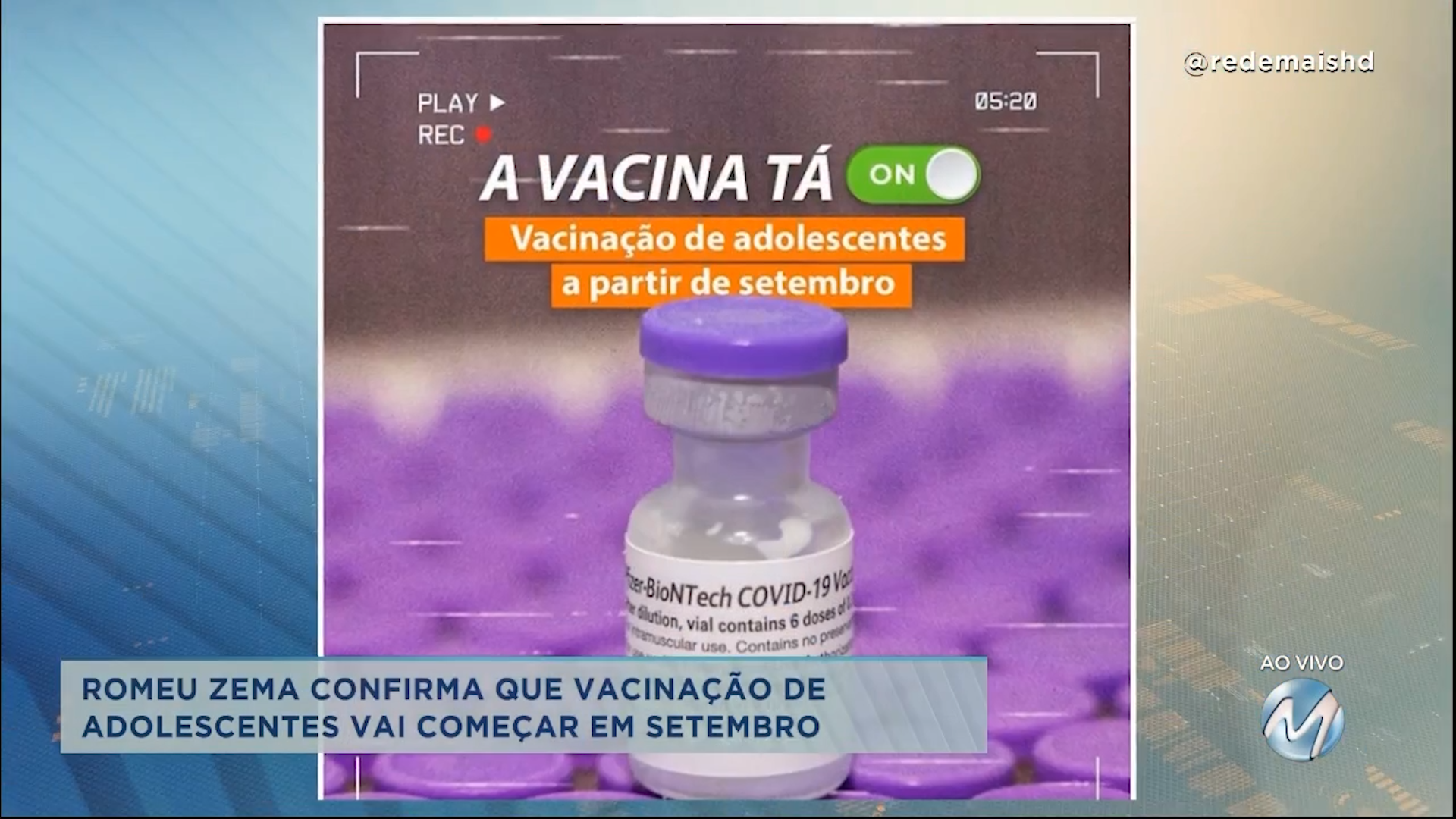 Adolescentes em MG: Romeu Zema que vacinação contra Covid-19 vai começar em setembro
