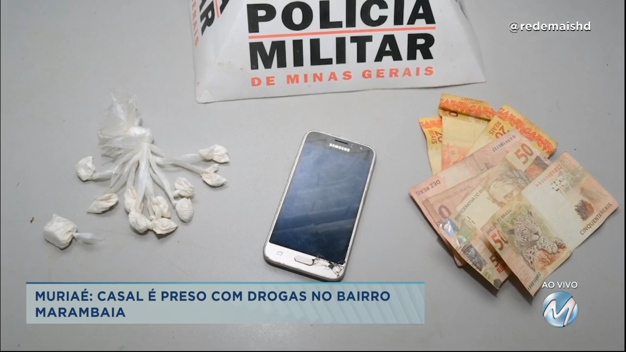 Muriaé: casal é preso com drogas no bairro Marambaia