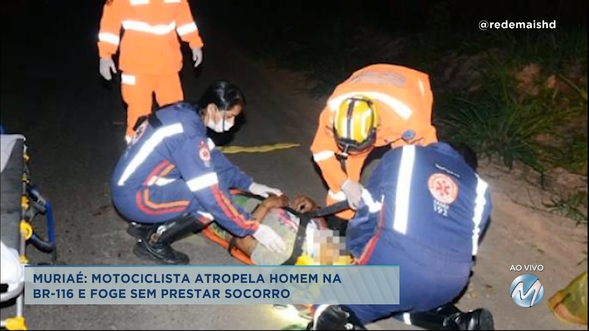 Muriaé: motociclista atropela homem e foge sem prestar socorro