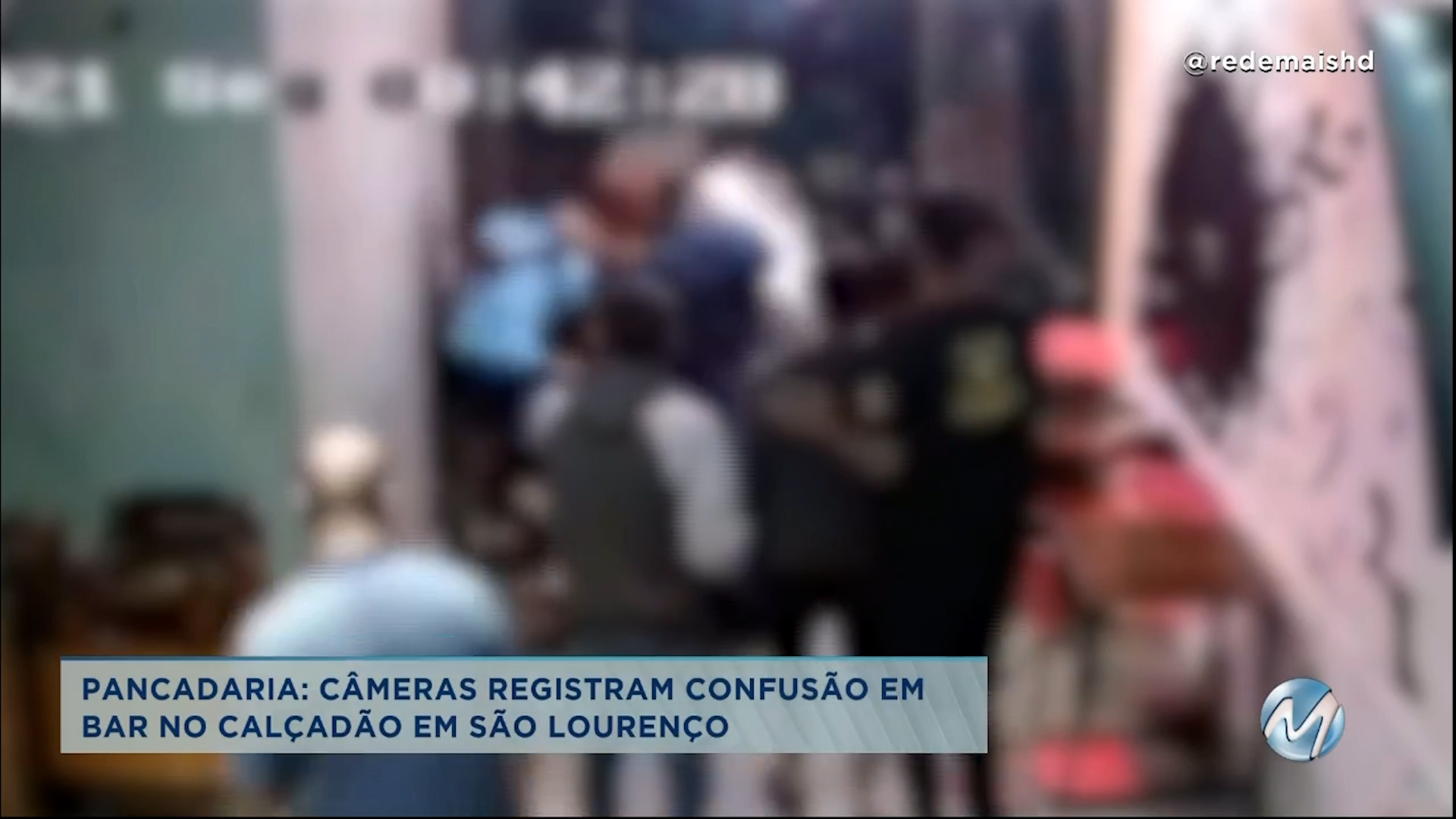 Pancadaria: câmeras registram confusão em bar no calçadão em São Lourenço