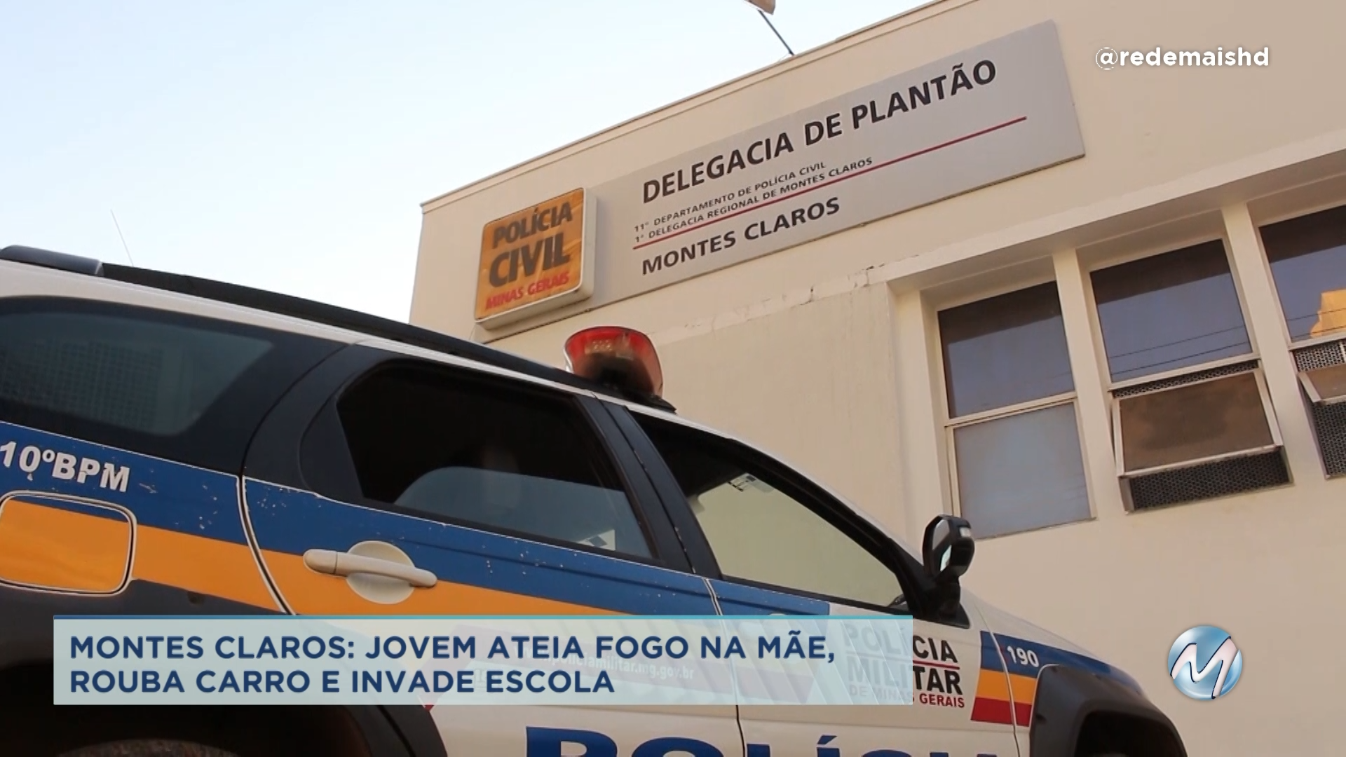 Jovem ateia fogo na mãe, rouba carro e invade escola no Norte de Minas