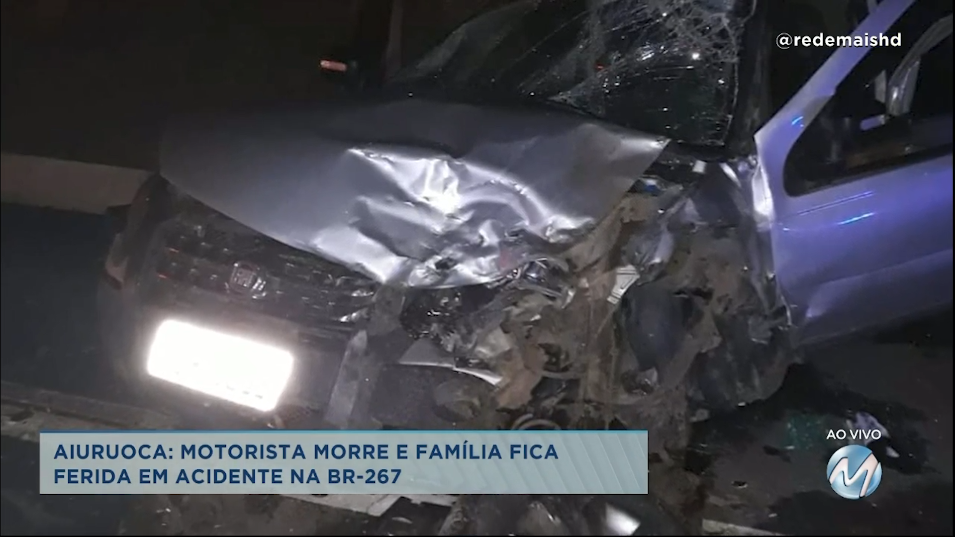 Aiuruoca: motorista morre e família fica ferida em acidente na BR-267
