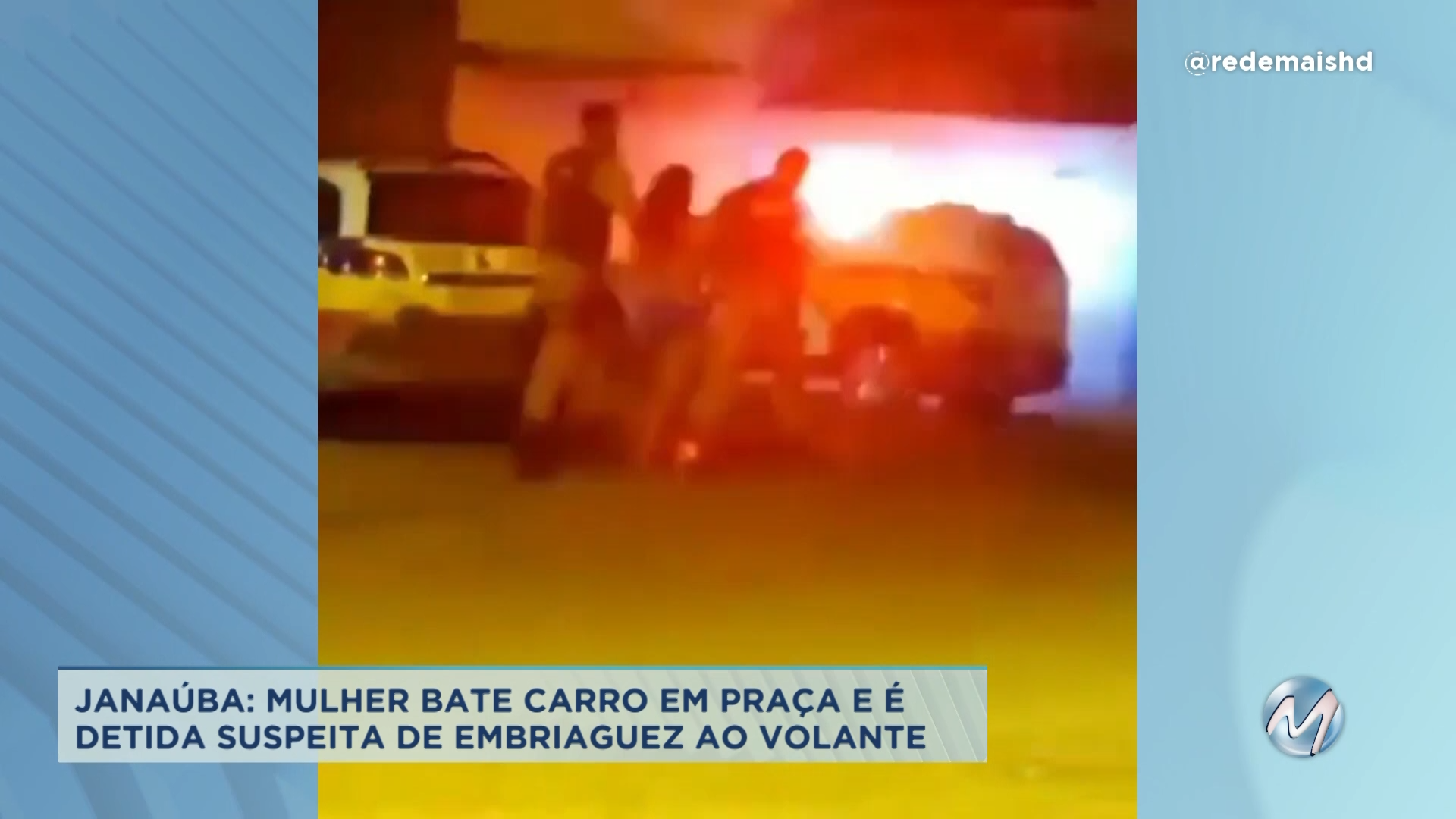 Mulher bate carro em praça e é detida suspeita de embriaguez no Norte de Minas