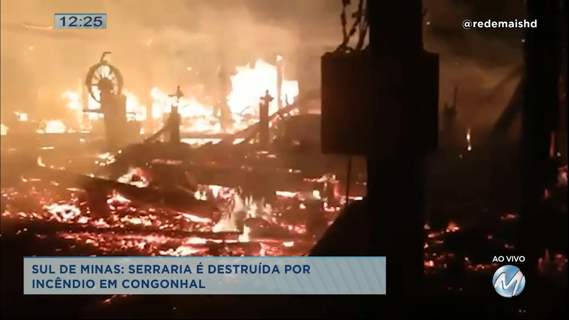 Sul de Minas: serraria é destruída por incêndio em Congonhal