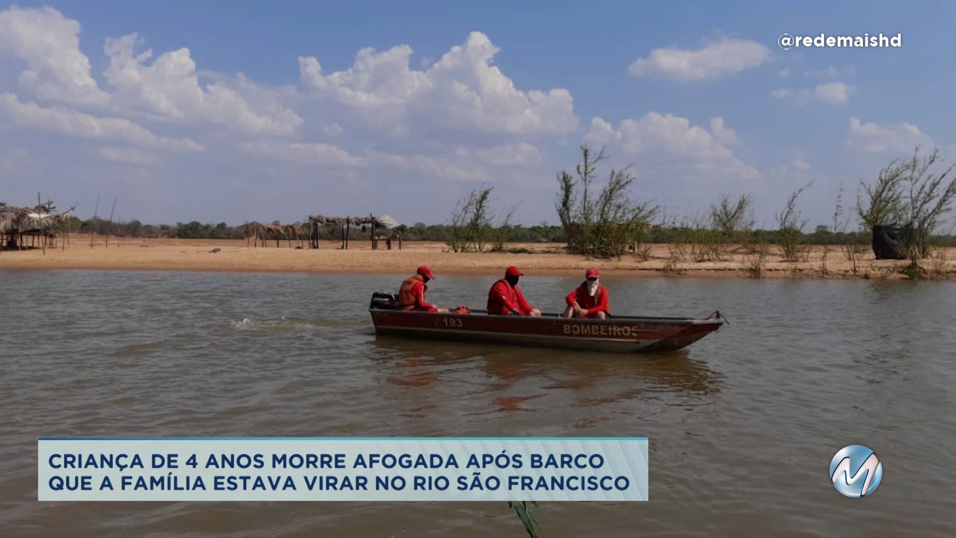 Criança morre afogada após barco da família virar no Rio São Francisco