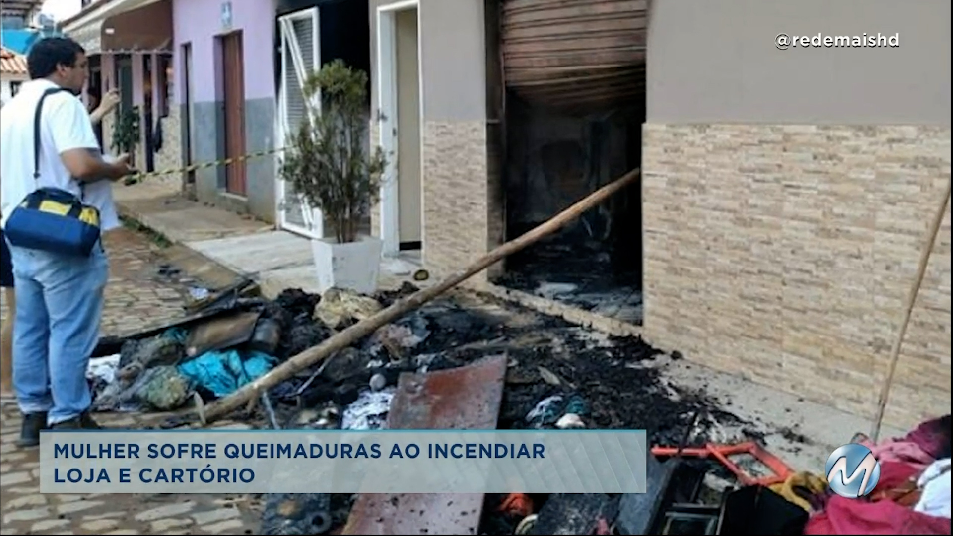 Eugenópolis: mulher com ciúmes do marido incendeia loja e cartório