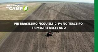 PIB brasileiro fecha negativo. Agropecuária tem grande influência