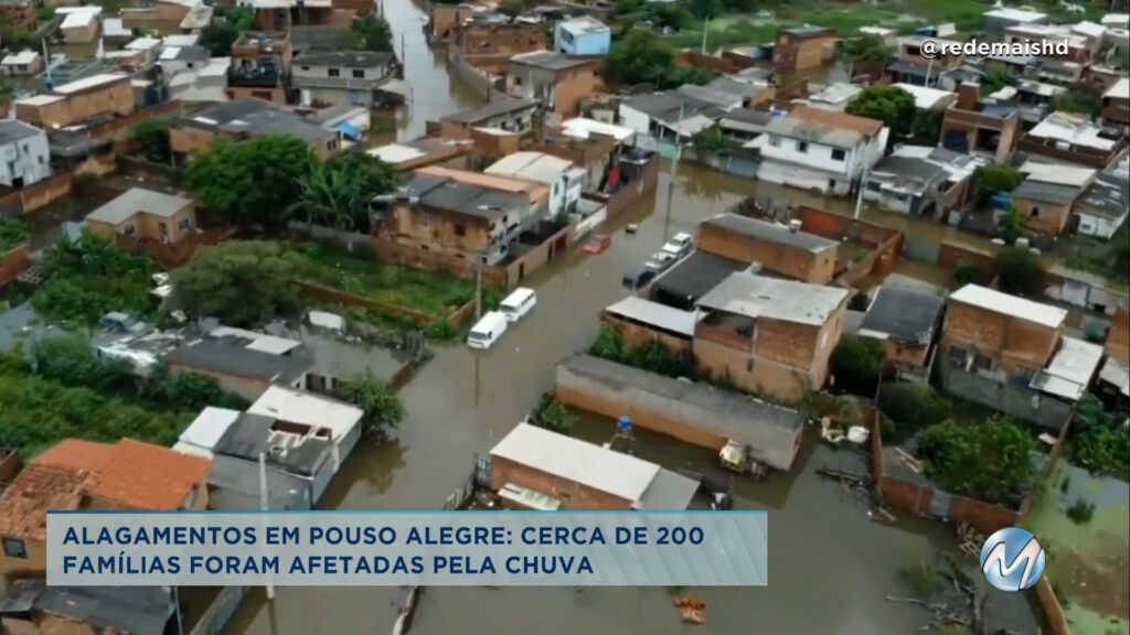 Cerca de 200 famílias foram afetadas pela chuva em Pouso Alegre