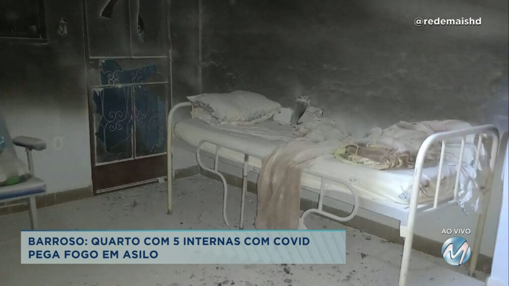 Quarto de asilo pega fogo em Barroso na zona da mata.