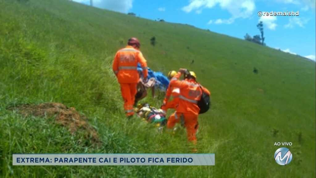 Paraglider cai durante pedido de casamento em Extrema