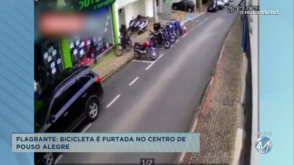 Flagrante: bicicleta é furtada no centro de Pouso Alegre.