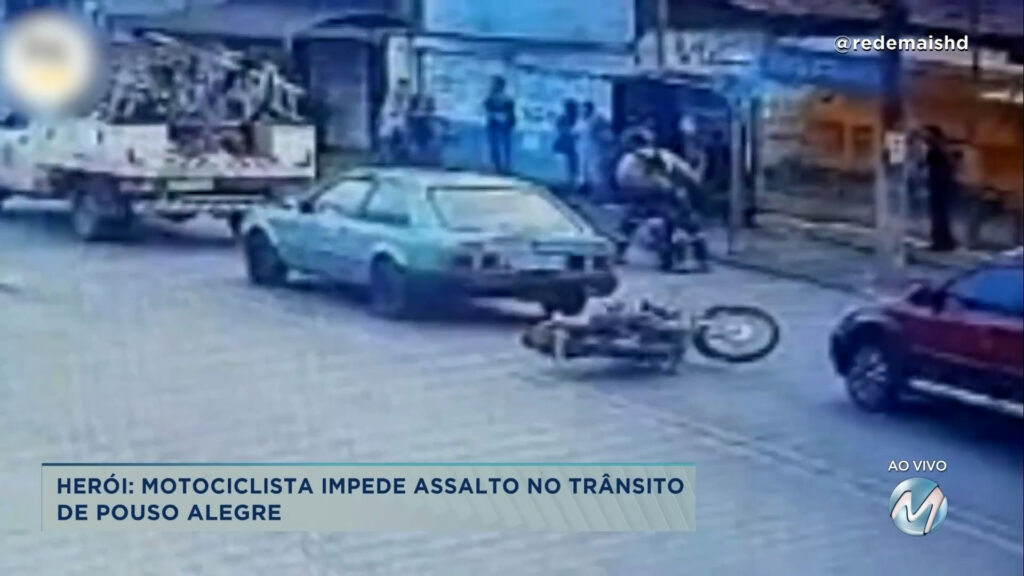 Flagrante: motociclista impede assalto em Pouso Alegre.