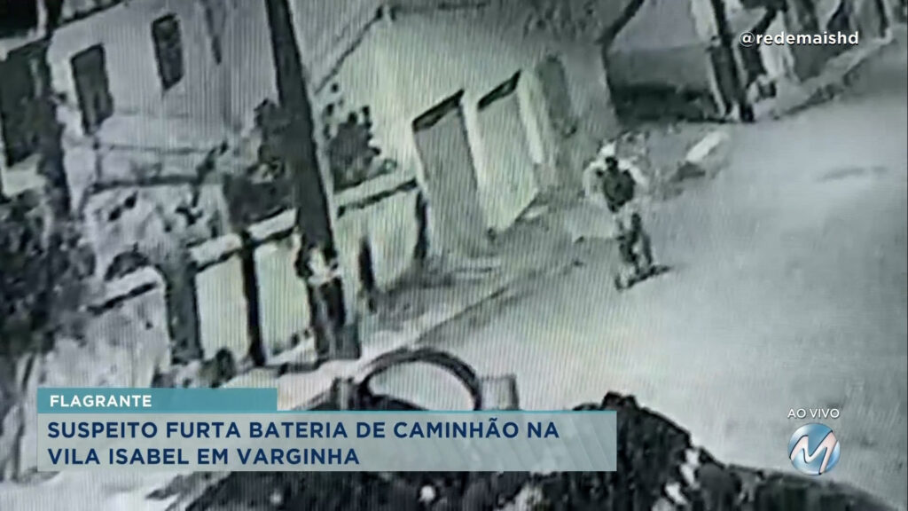 Flagrante de crime: câmera registra furto de bateria em Varginha