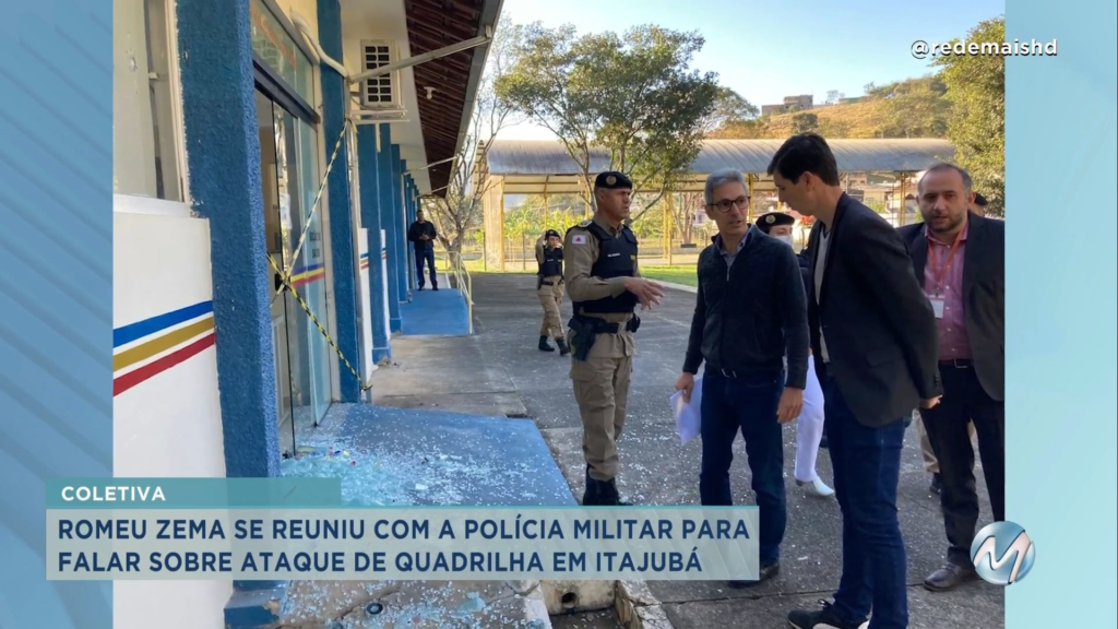 Romeu Zema se reúne com a Polícia Militar para falar sobre ataque em Itajubá
