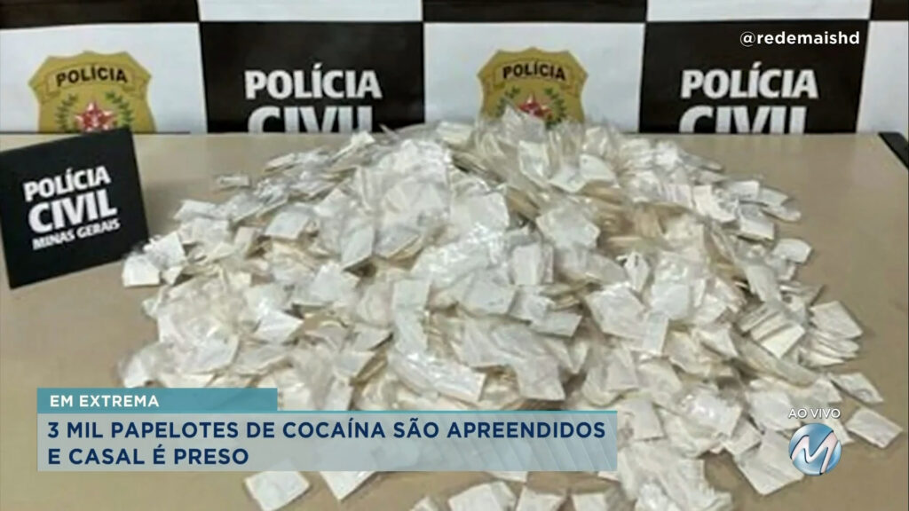 Extrema: casal é preso com papelotes de cocaína