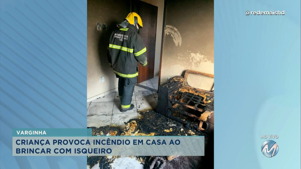 Perigo em casa: criança de 2 anos provoca incêndio em Varginha