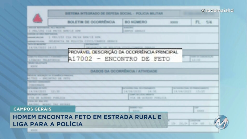 Campos Gerais: polícia investiga quem abandonou feto e placenta em estrada