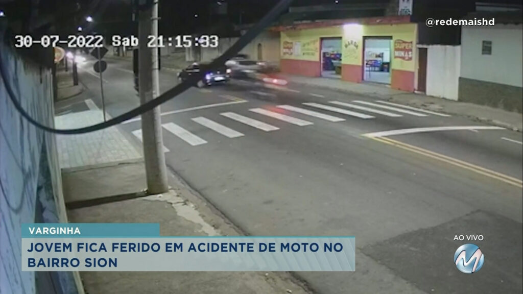 Jovem fica ferido em acidente de trânsito no bairro Sion em Varginha