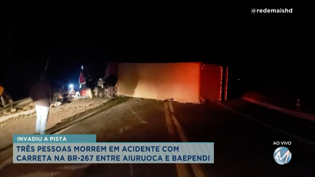 Sul de Minas: três pessoas morrem em acidente na BR-267