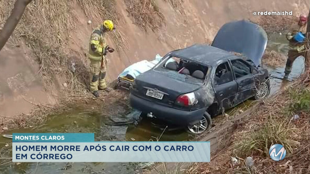 Montes Claros: motorista morre após carro cair em córrego
