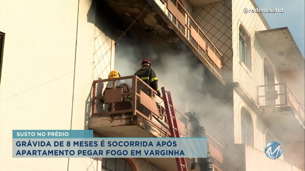 Varginha: apartamento pega fogo e grávida é resgatada