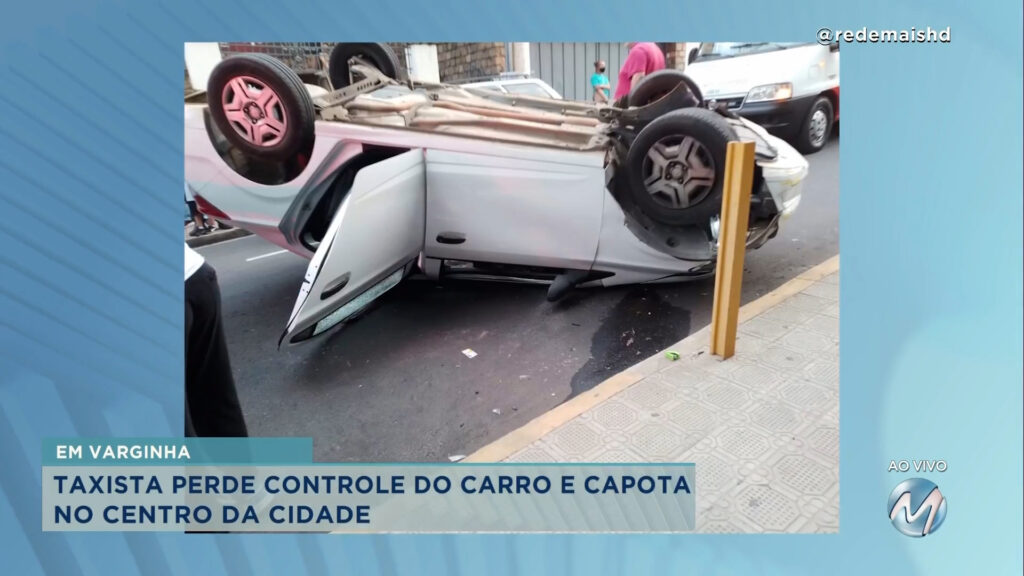 Taxista perde controle do carro no centro de Varginha