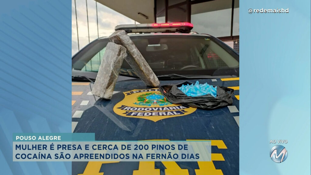 Pouso Alegre: mulher é presa com cerca de 200 pinos de cocaína na Fernão Dias