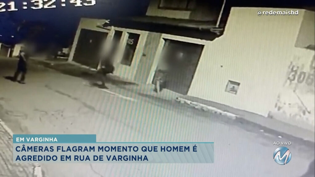 CÂMERAS FLAGRAM MOMENTO QUE HOMEM É AGREDIDO EM RUA DE VARGINHA