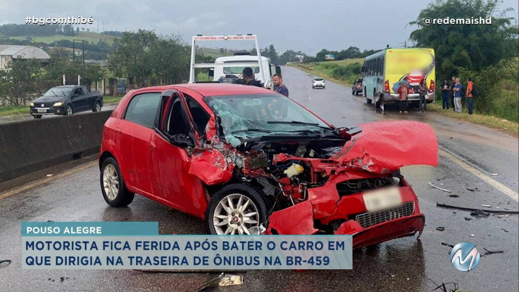 MOTORISTA FICA FERIDA EM ACIDENTE NA BR-459 EM POUSO ALEGRE