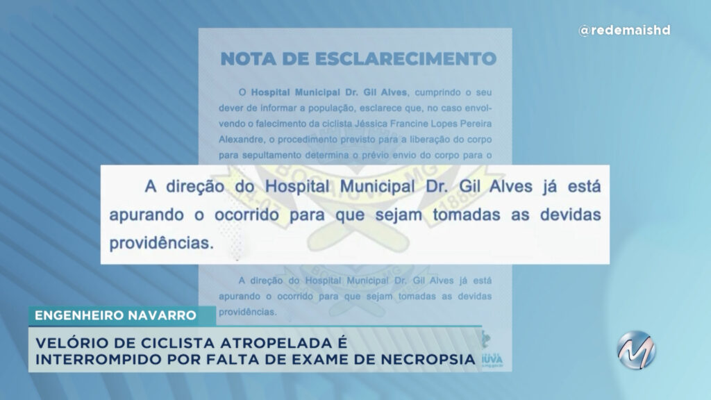 VELÓRIO DE CICLISTA ATROPELADA É INTERROMPIDO POR FALTA DE EXAME DE NECROPSIA