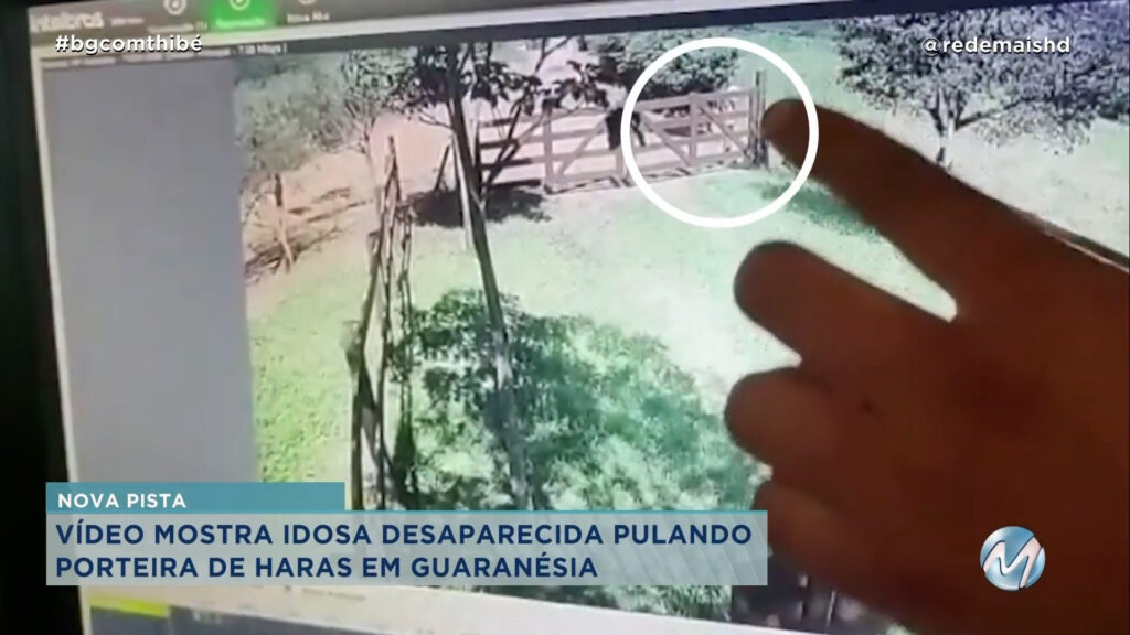 VÍDEO MOSTRA IDOSA DESAPARECIDA PULANDO PORTEIRA EM GUARANÉSIA