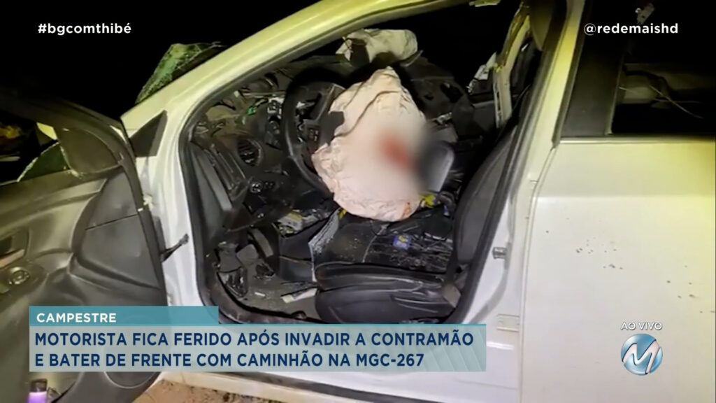 CAMPESTRE: MOTORISTA FICA FERIDO EM ACIDENTE