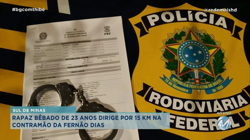 RAPAZ BÊBADO DE 23 ANOS DIRIGE CONTRAMÃO DA FERNÃO DIAS