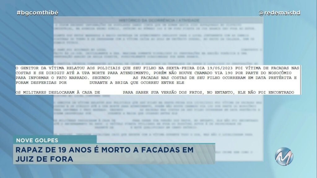 RAPAZ É MORTO A FACADAS EM JUIZ DE FORA