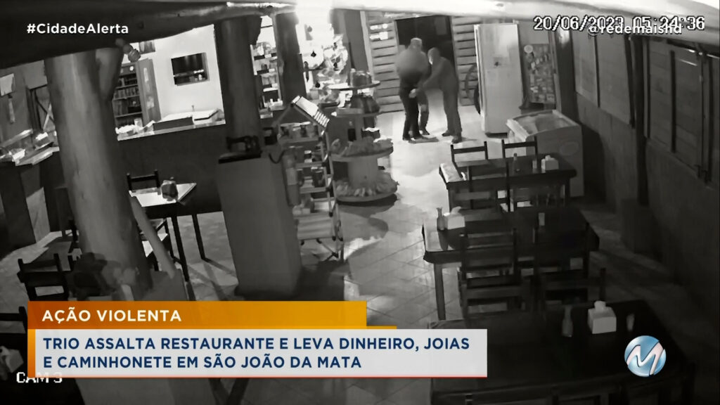 AÇÃO VIOLENTA: TRIO ASSALTA RESTAURANTE E LEVA DINHEIRO, JOIAS E CAMINHONETE EM SÃO JOÃO DA MATA