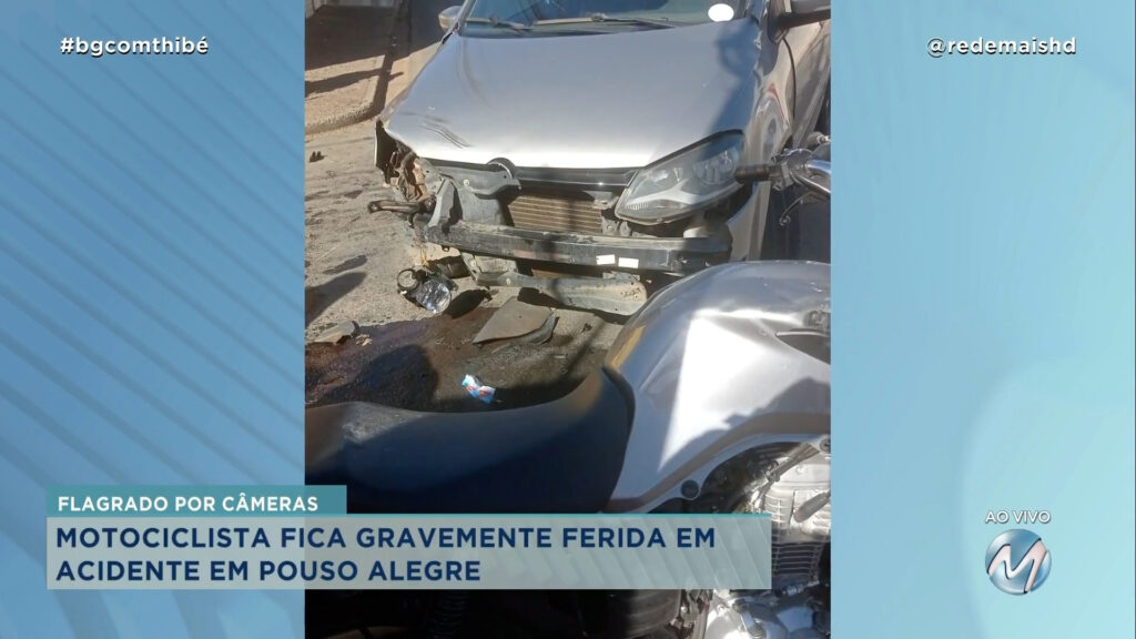 MOTOCICLISTA FICA FERIDA EM ACIDENTE