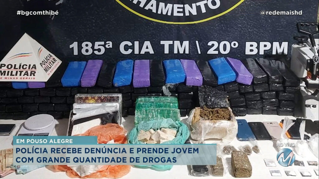 JOVEM É PRESO COM DROGAS EM POUSO ALEGRE