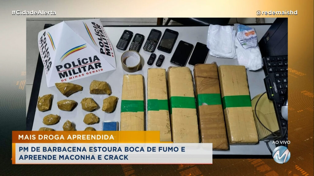 PM APREENDE MACONHA, CRACK E COCAÍNA EM POÇOS DE CALDAS E BARBACENA